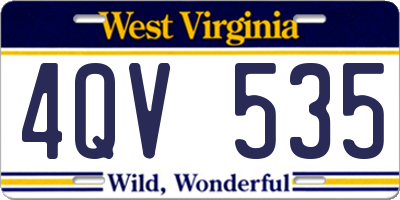 WV license plate 4QV535