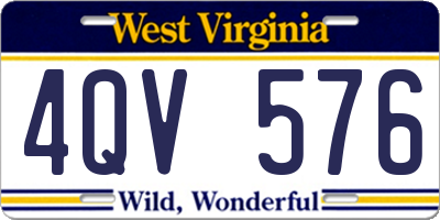 WV license plate 4QV576