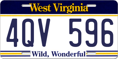 WV license plate 4QV596