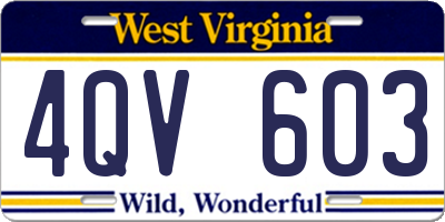WV license plate 4QV603