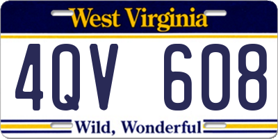 WV license plate 4QV608