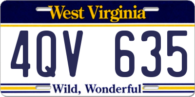 WV license plate 4QV635