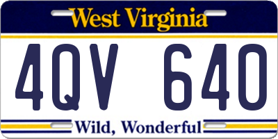 WV license plate 4QV640