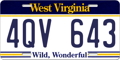 WV license plate 4QV643