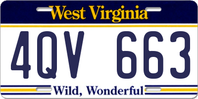 WV license plate 4QV663