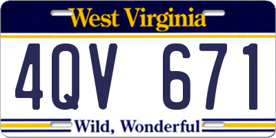 WV license plate 4QV671