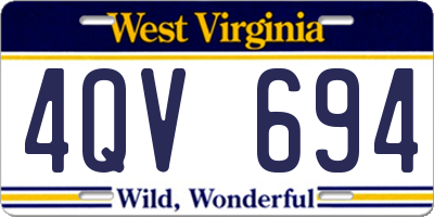 WV license plate 4QV694