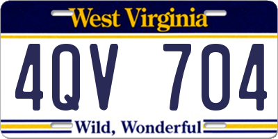 WV license plate 4QV704