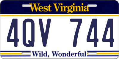 WV license plate 4QV744