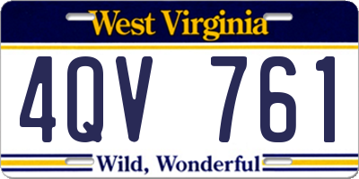 WV license plate 4QV761