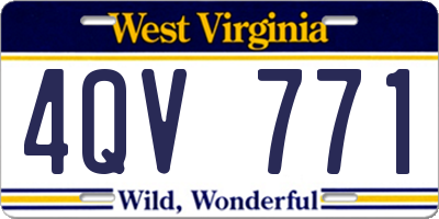 WV license plate 4QV771