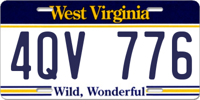 WV license plate 4QV776
