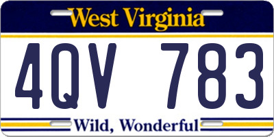 WV license plate 4QV783
