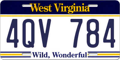WV license plate 4QV784