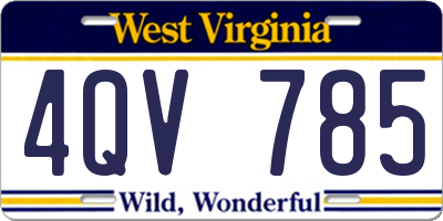 WV license plate 4QV785