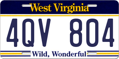 WV license plate 4QV804
