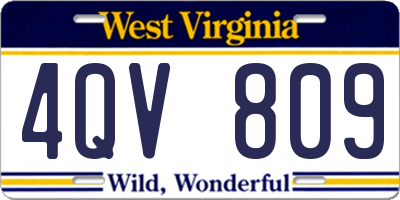 WV license plate 4QV809