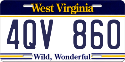 WV license plate 4QV860