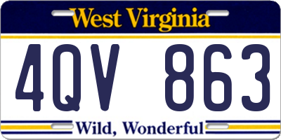 WV license plate 4QV863