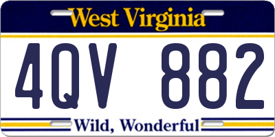 WV license plate 4QV882