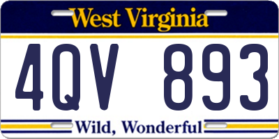 WV license plate 4QV893