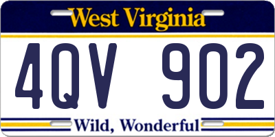 WV license plate 4QV902