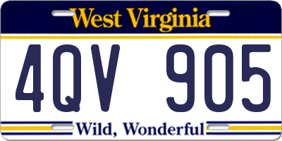 WV license plate 4QV905