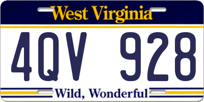 WV license plate 4QV928