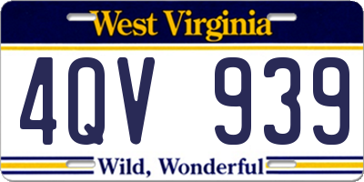 WV license plate 4QV939
