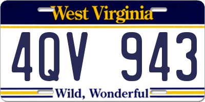 WV license plate 4QV943