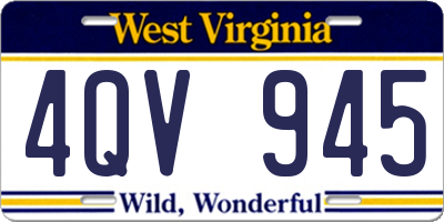 WV license plate 4QV945