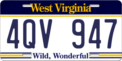 WV license plate 4QV947