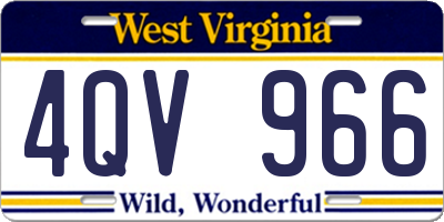 WV license plate 4QV966