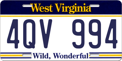 WV license plate 4QV994