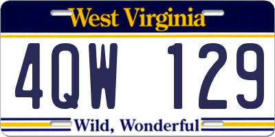 WV license plate 4QW129