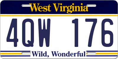 WV license plate 4QW176
