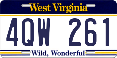 WV license plate 4QW261