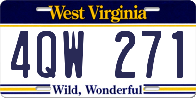 WV license plate 4QW271
