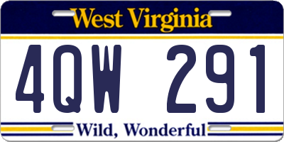 WV license plate 4QW291