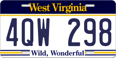 WV license plate 4QW298