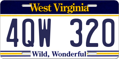 WV license plate 4QW320