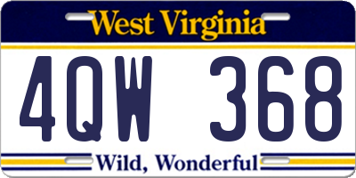 WV license plate 4QW368