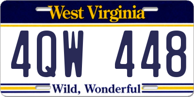 WV license plate 4QW448