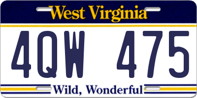 WV license plate 4QW475