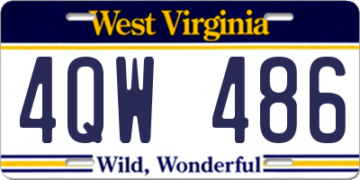 WV license plate 4QW486