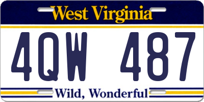 WV license plate 4QW487