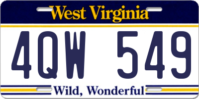 WV license plate 4QW549