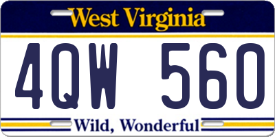 WV license plate 4QW560