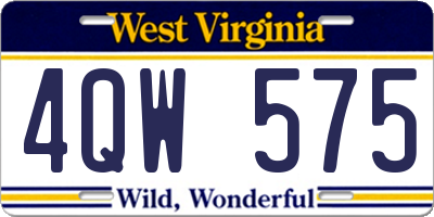 WV license plate 4QW575