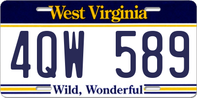 WV license plate 4QW589